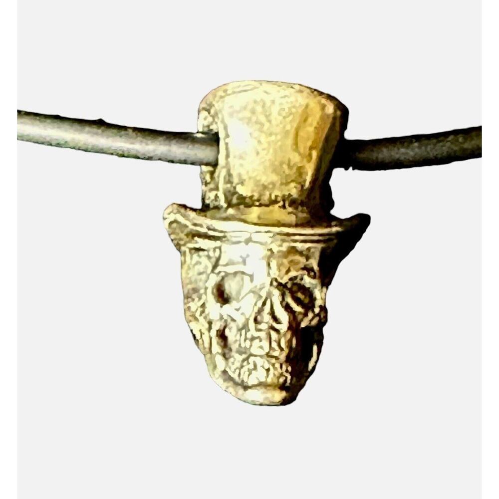 Top Hat Skull Sterling Silver Signed Dated Charm Necklace Gregory Burgard New